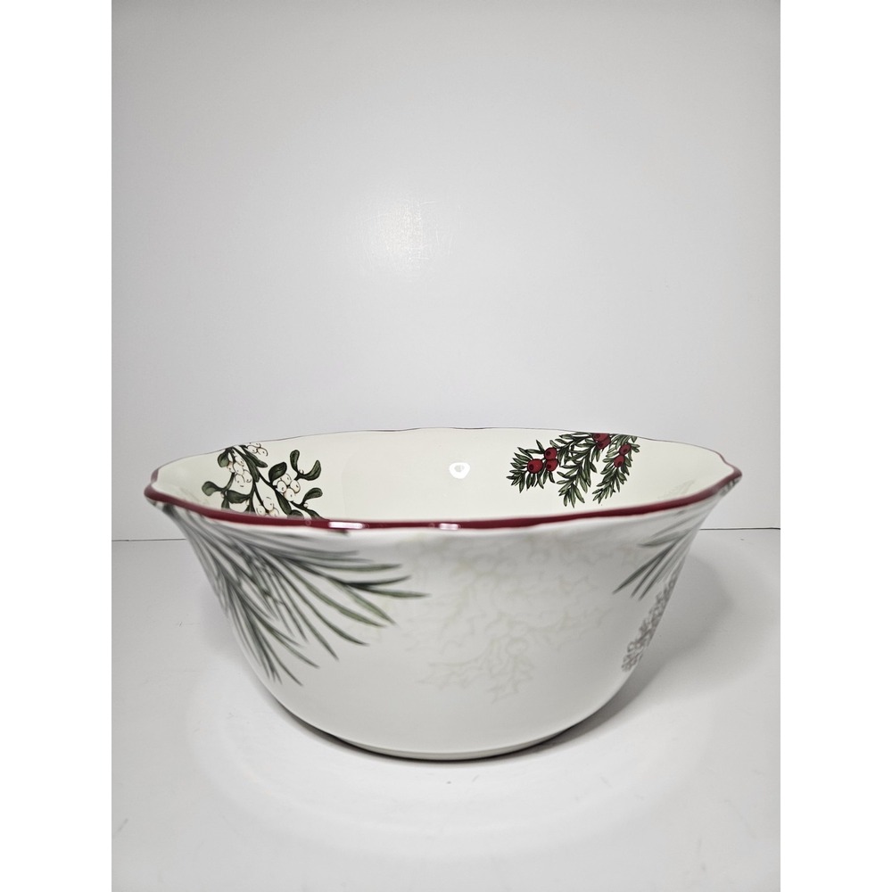 Better Homes Gardens Winter Forest Heritage Stoneware Scalloped Serving Bowl 10"